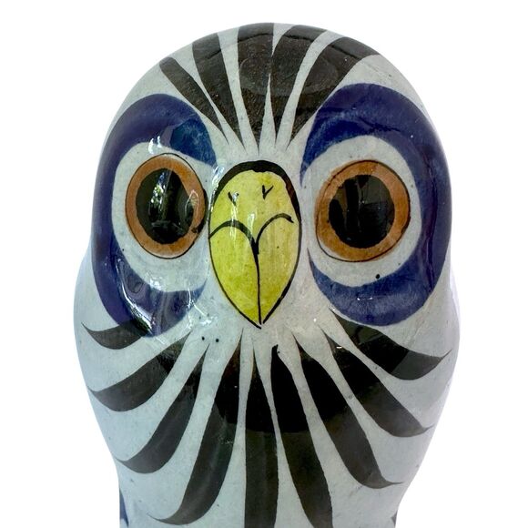Mexican Tonala Pottery Owl Figurine – Handcrafted & Signed CAT 124 - Picture 8 of 12